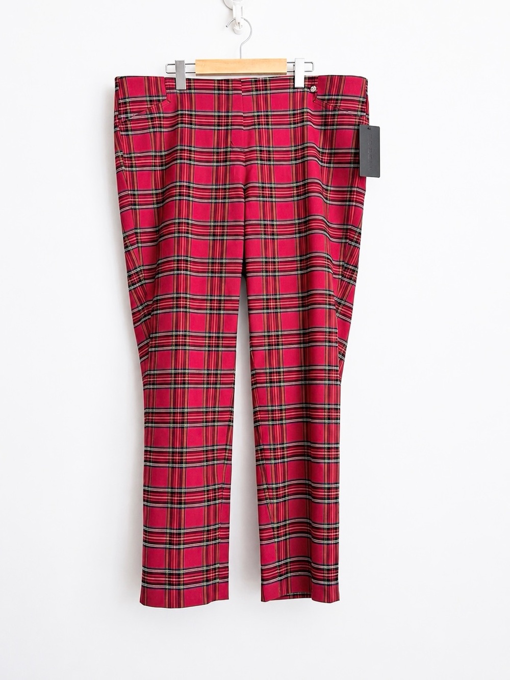 Robell Tartan Plaid Super Slim Pants Mod Punk Size 22 NWT